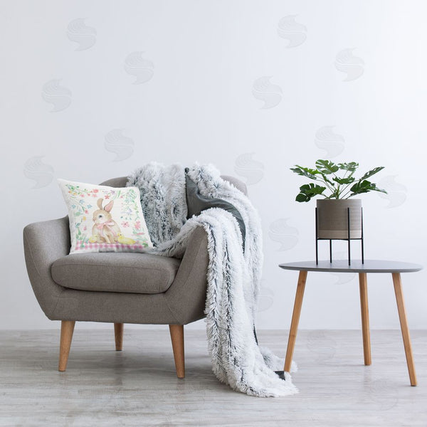 Stupell Industries Mollie B. | Spring Bunny & Florals Printed Throw Pillow