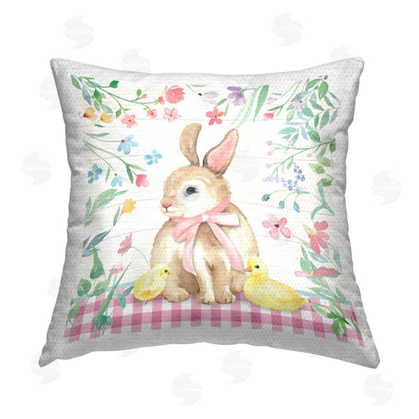 Stupell Industries Mollie B. | Spring Bunny & Florals Printed Throw Pillow