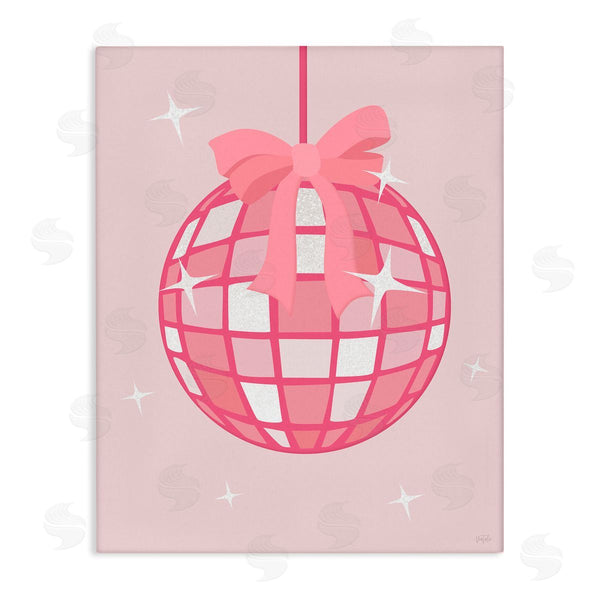 stupell industries Natalie Carpentieri | Pink Disco Ball with Ribbon Wall Art