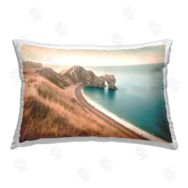stupell industries Nataly White | Beach With Arched Cove