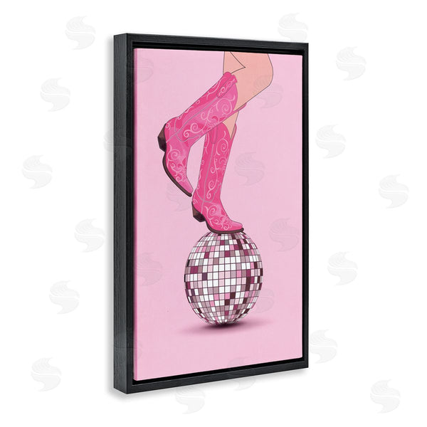 Stupell Industries Nataly White | Pink Cowgirl On Disco Ball Wall Art
