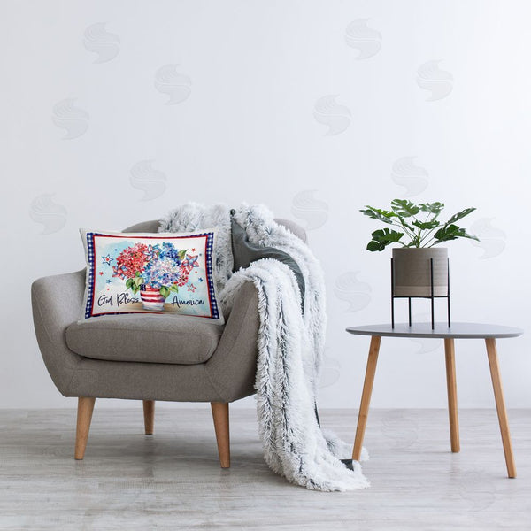 Stupell Industries Nicole DeCamp | God Bless America Bouquet Printed Throw Pillow