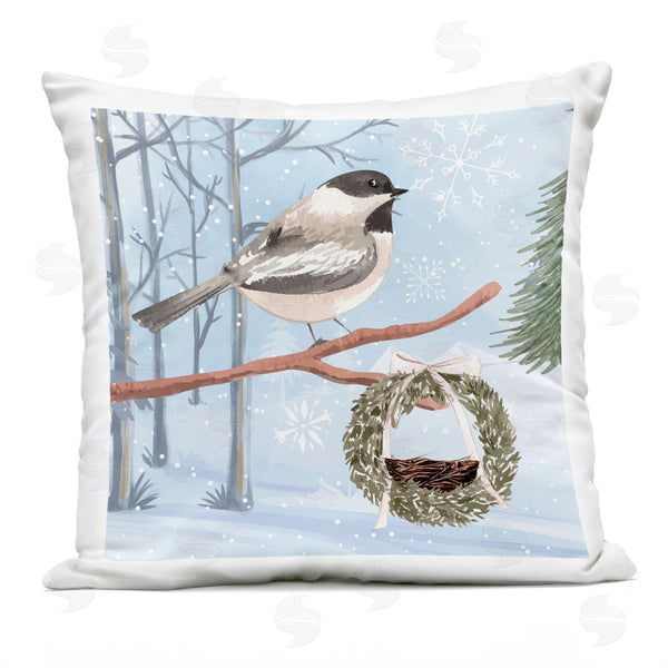 Stupell Industries Nicole DeCamp | Niveous Woodland Scene Bird Printed Throw Pillow