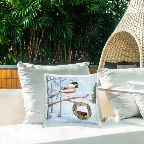 Stupell Industries Nicole DeCamp | Niveous Woodland Scene Bird Printed Throw Pillow