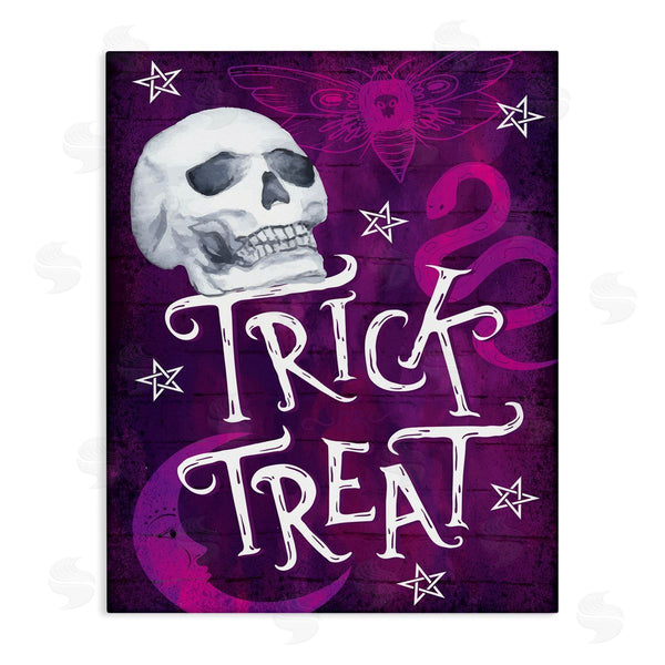 stupell industries Nicole DeCamp | Trick or Treat Purple Halloween Wall Art