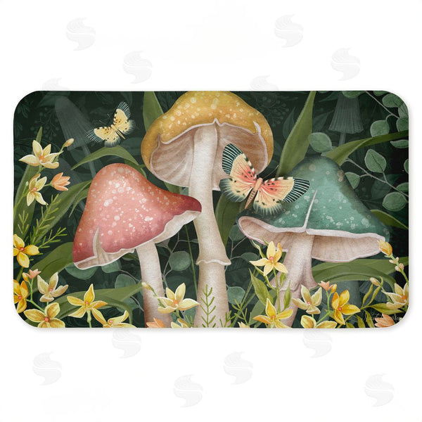 stupell industries Nicole Tamarin | Midnight Garden Mushrooms Anti-Fatigue Mat