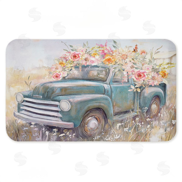 stupell industries Nina Blue | Country Cargo Roses Anti-Fatigue Mat