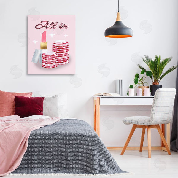 Stupell Industries Nina Jacobs | All In Poker Chips & Lipstick Wall Art