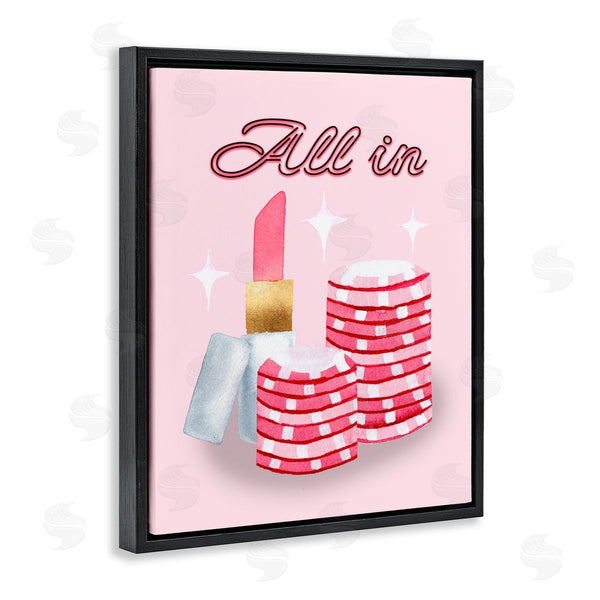 Stupell Industries Nina Jacobs | All In Poker Chips & Lipstick Wall Art