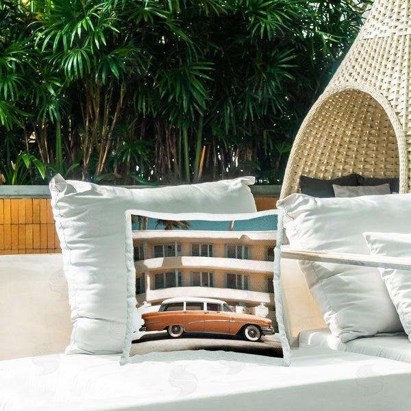 Stupell Industries Noah Bay | Antique Car In Miami Printed Throw Pillow