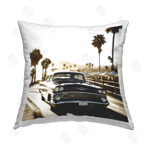 stupell industries Noah Bay | Miami Car & Palm Tree Printed Throw Pillow