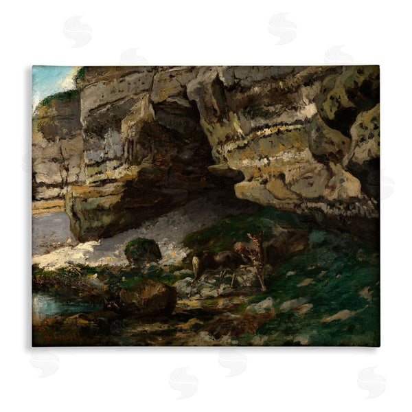 stupell industries one1000paintings | Classic Courbet Cliff Landscape Wall Art