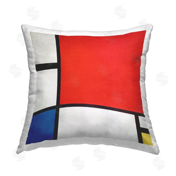 stupell industries one1000paintings | Classic Piet Mondrian Squares Printed Throw Pillow