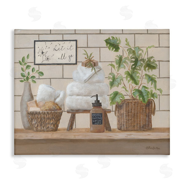 stupell industries Pam Britton | Comforting Bathroom Spa Still Life