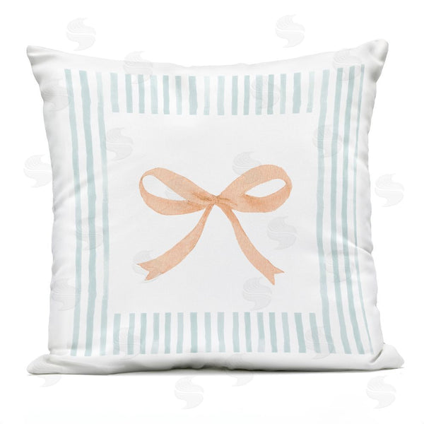 Stupell Industries Patricia Pinto | Blue Bordered Ribbon Throw Pillow