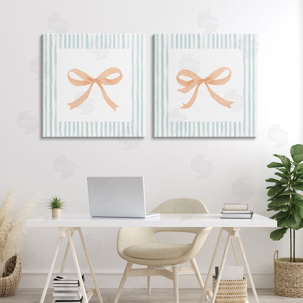 Stupell Industries Patricia Pinto | Orange Bows And Blue Stripes Wall Art