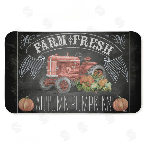 stupell industries Paul Brent | Autumn Tractor Chalkboard Pumpkins Anti-Fatigue Mat