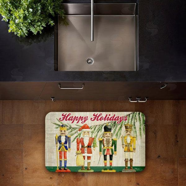 Stupell Industries Paul Brent | Classic Nutcrackers Happy Holidays Anti-Fatigue Mat