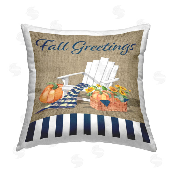 stupell industries Paul Brent | Fall Greetings Scene Printed Throw Pillow