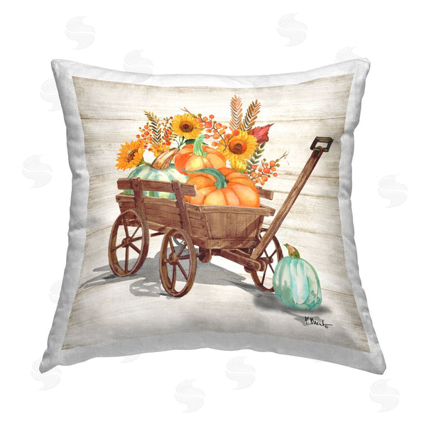 stupell industries Paul Brent | Farm Harvest Wagon Printed Throw Pillow