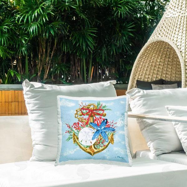 Stupell Industries Paul Brent | Holiday Submerged Anchor Printed Throw Pillow