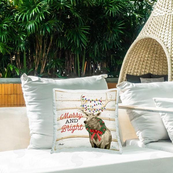 Stupell Industries Paul Brent | Merry Lodge Elk Phrase Printed Throw Pillow