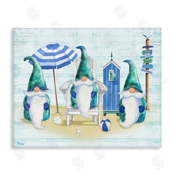 stupell industries Paul Brent | Nautical Beach Gnome Trio Wall Art
