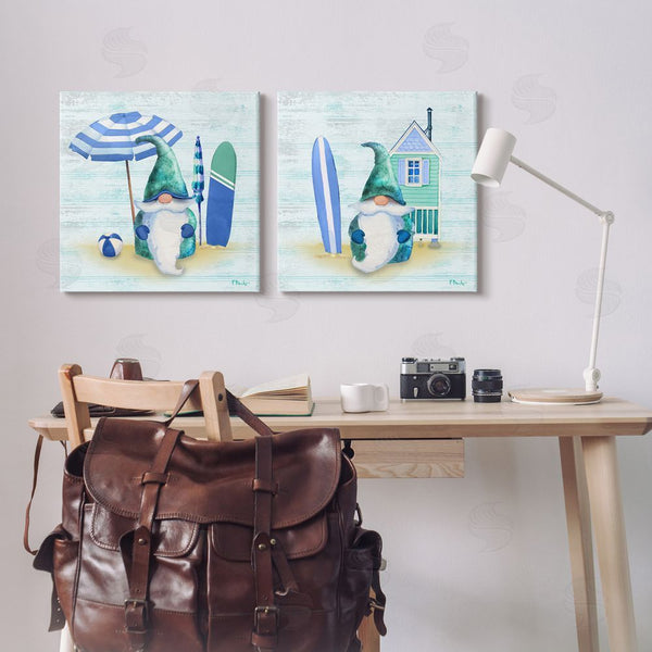 Stupell Industries Paul Brent | Nautical Gnomes Beach Surfboards Wall Art
