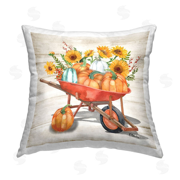 stupell industries Paul Brent | Rustic Harvest Wagon Printed Throw Pillow