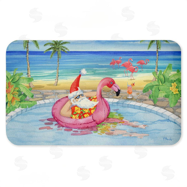 stupell industries Paul Brent | Santa Pool Float & Cocktail Anti-Fatigue Mat