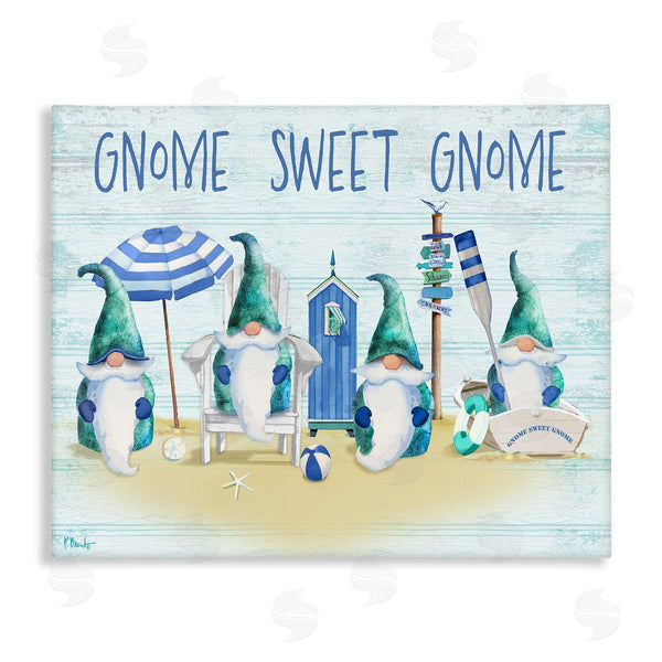 stupell industries Paul Brent | Sweet Gnome Coastal Beach Family Wall Art