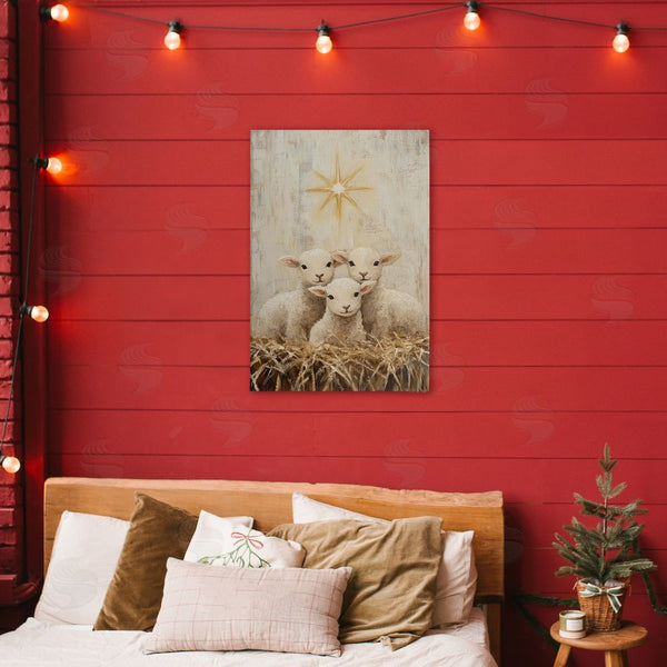Stupell Industries Petal Prints Design | Christmas Lambs Trio Wall Art