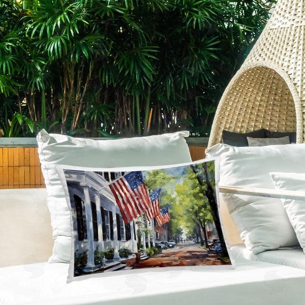 Stupell Industries Petal Prints Design | Flag Lined Building