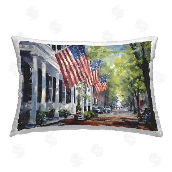 stupell industries Petal Prints Design | Flag Lined Building