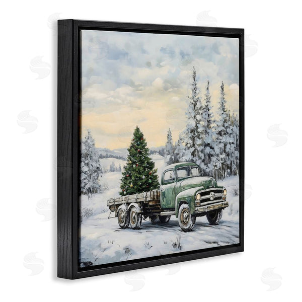 Stupell Industries Petal Prints Design | Green Christmas Tree Truck Wall Art