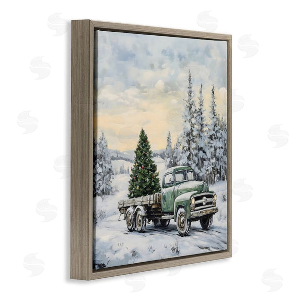 Stupell Industries Petal Prints Design | Green Christmas Tree Truck Wall Art
