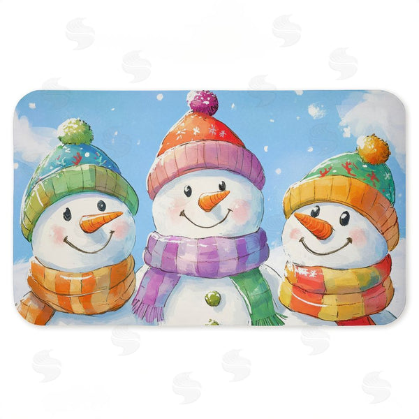 stupell industries Petal Prints Design | Happy Snowmen Trio Anti-Fatigue Mat