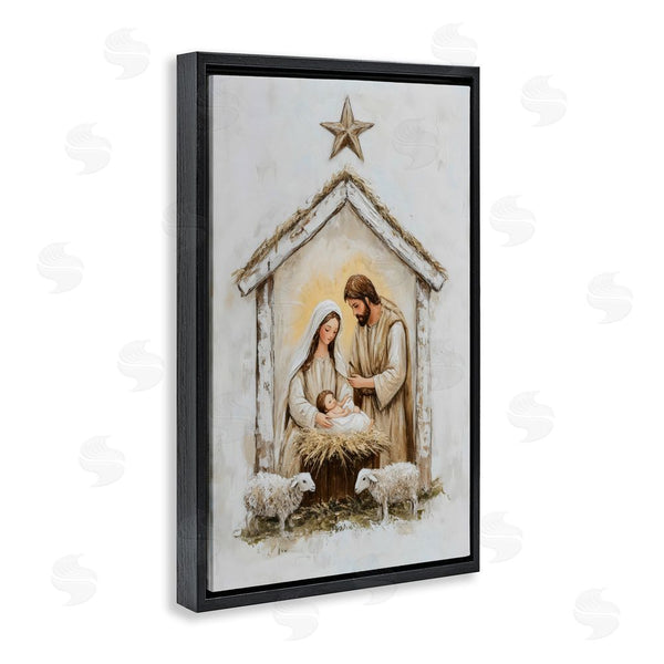 Stupell Industries Petal Prints Design | Little Lambs & Nativity Wall Art