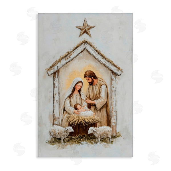 stupell industries Petal Prints Design | Little Lambs & Nativity Wall Art