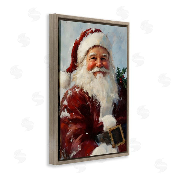 Stupell Industries Petal Prints Design | Rosy Cheeked Santa Smile Wall Art