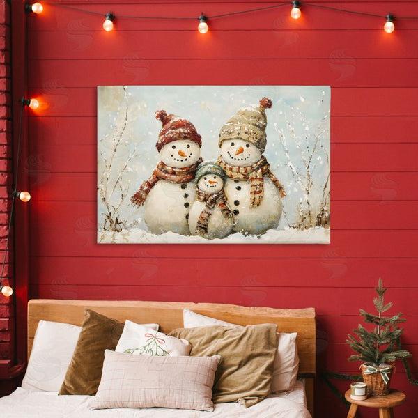 Stupell Industries Petal Prints Design | Snowman Family Of Three Wall Art