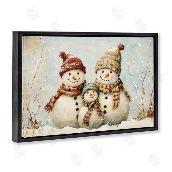 Stupell Industries Petal Prints Design | Snowman Family Of Three Wall Art