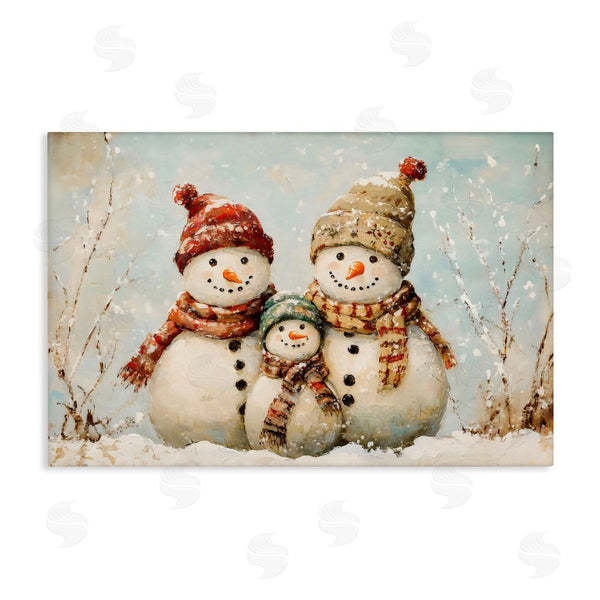 stupell industries Petal Prints Design | Snowman Family Of Three Wall Art