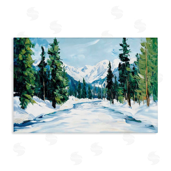 stupell industries Petal Prints Design | Snowy Tall Tree Pass Wall Art