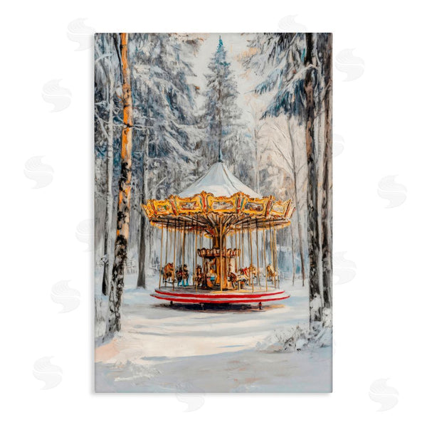 stupell industries Petal Prints Design | Winter Wonderland Carousel Wall Art