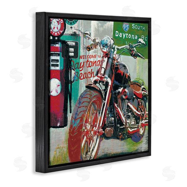Stupell Industries Ray Foster | Motorcycle Gas Station Pop Art
