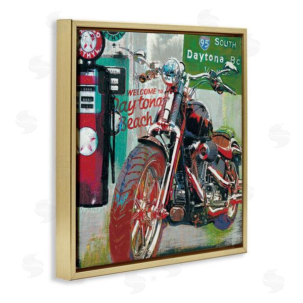 Stupell Industries Ray Foster | Motorcycle Gas Station Pop Art