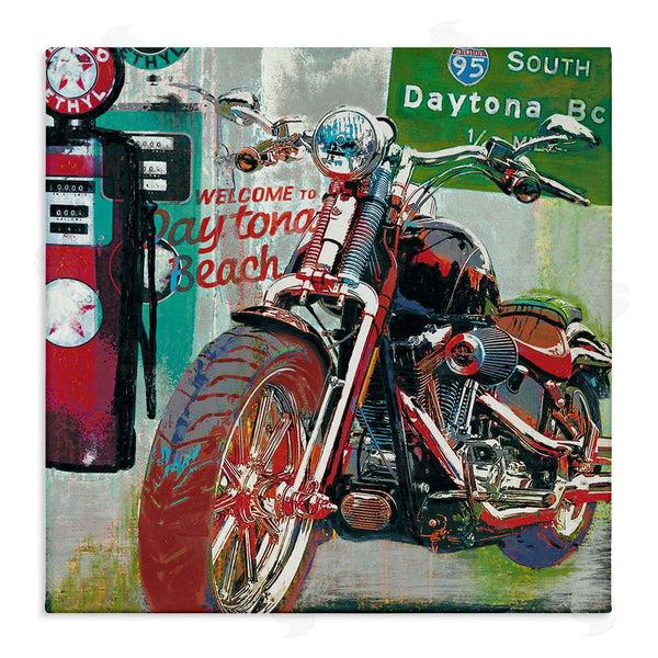 stupell industries Ray Foster | Motorcycle Gas Station Pop Art