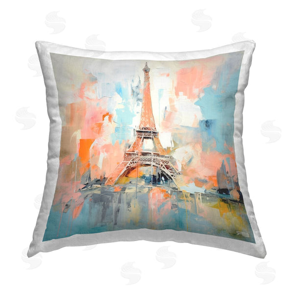 stupell industries RB | Pastel Eiffel Tower Printed Throw Pillow