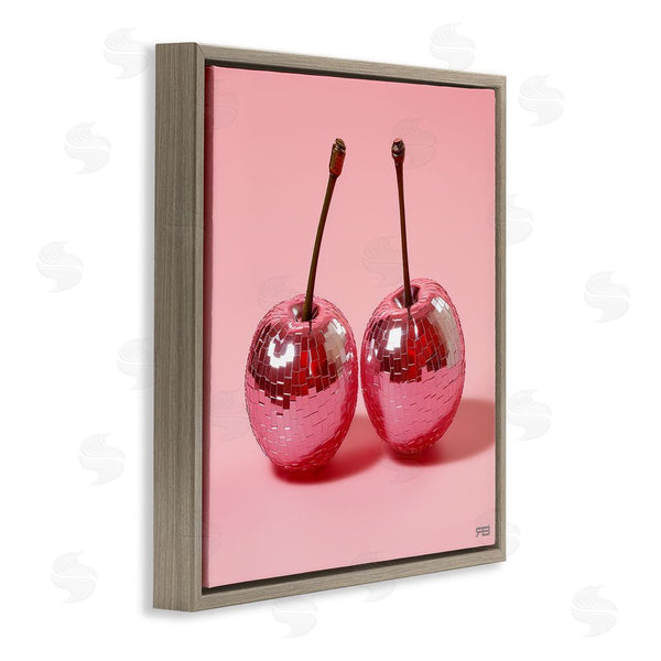 Stupell Industries RB | Reflective Cherries On Pink Wall Art